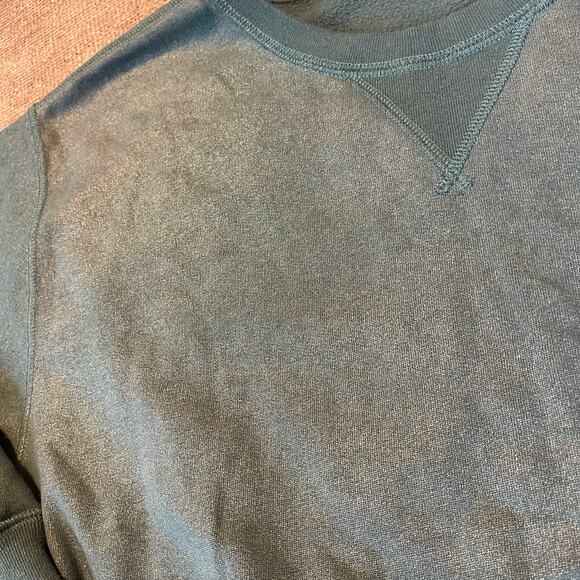 Abercrombie & Fitch Cropped Crewneck Sweater Green Metallic Women’s Size Medium - Picture 2 of 5